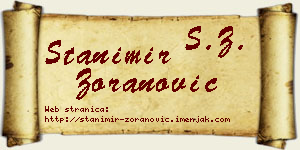 Stanimir Zoranović vizit kartica